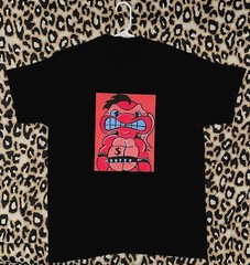 Kandykorn X Slimyburger – Black & White Ninja Turtle on Front, Cotton Retro TMNT