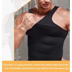 Gynecomastia Men Compression Shirt White Tank Top Body Shaper Fajas Para Hombres