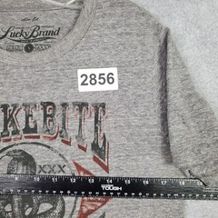 Lucky Brand Mens T Shirt Size S Gray Slim Fit Snake Bite Print Poly Cotton Rayon