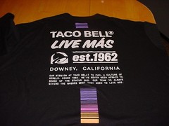 unused Taco Bell Live Mas Employee CREW Shirt Mens 4XL Downey California 1962