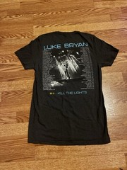 Luke Bryan Kill The Lights Country World Tour T-Shirt Mens Small Black Tee Music
