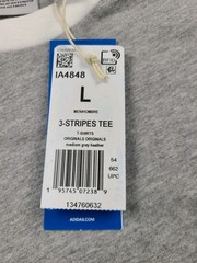 adidas ORIGINALS CALIFORNIA 3 STRIPES TREFOIL HEATHER GREY Tee Men’s Large NWT