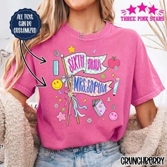 Personalized Sixth Grade Teacher Shirt Custom 6th Grade Teacher Name Team TShir