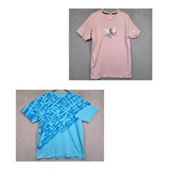 Y2K Hurley Shirt Lot of 2 Mens L Pink Blue Freedom of Choice Graphics Print Tee