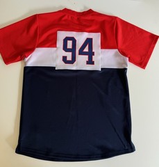 Bad Boy Entertainment Men’s Red Navy White Jersey T-Shirt Short Sleeve M
