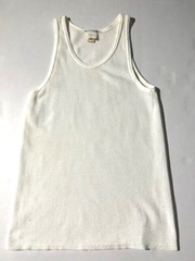 Vtg Rare 80s TOUS les CALECONS White Cotton Mesh Fishnet Tank Top sz M 4 France