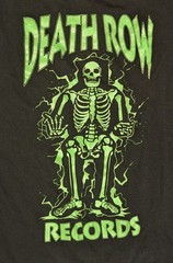 Death Row Records Men’s Black Glow In The Dark Skeleton Logo Rap Hip Hop – 2XL