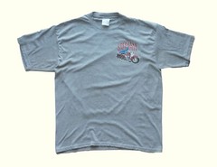 JERZEES VTG MOTORCYCLE BIKER LOUISIANA STATE RALLY DISTRESSED GRAY T SHIRT SZ