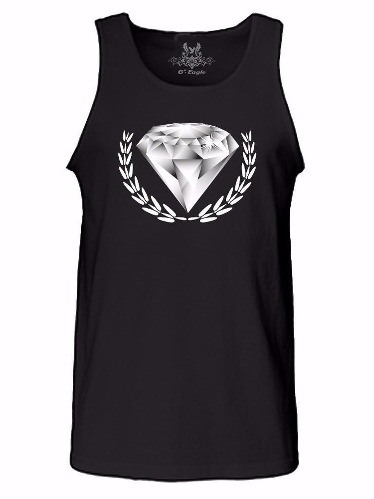 NEW MEN’S PRINTED DIAMOND COOL GRAPHIC DESIGN GYM BLACK WHITE BLUE RED Tank Top