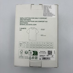 Lacoste Men’s Cotton Slim Fit Crew Neck T-Shirts (3 Pack) White Gray & Black XS