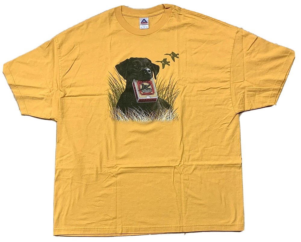 Academy Sports Retriever Shotgun Shells T-Shirt Size 3XL 100% Cotton Yellow XXXL