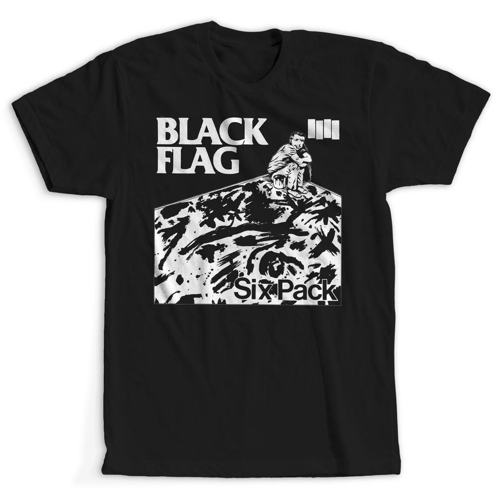 New Black Flag Band Six Pack Cotton Black T Shirt S-5XL Unisex JU634