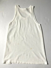 Vtg Rare 80s TOUS les CALECONS White Cotton Mesh Fishnet Tank Top sz M 4 France