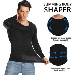 Men’s Slimming Body Shaper Tummy Control Shapewear Compression T-Shirt Vest Tops