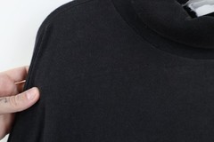 Vintage 90s Streetwear Mens XL Distressed Blank Turtleneck T-Shirt Black Cotton
