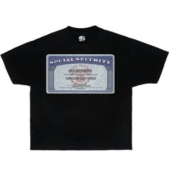 Neniom Social Security Card Boxy Shirt Streetwear Y2K Vintage Tees