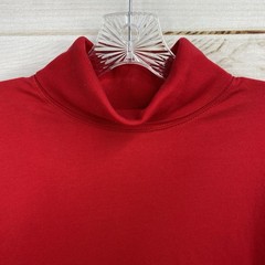 Lands’ End Long Sleeve Turtleneck Shirt Mens L 42/44 Super T Red Classic Holiday