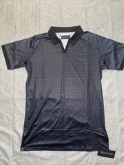 Retro Open Collar Polo In Square Geo Print XL -Brand- Tailored Athlete