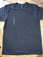 XL CSG Mens T-Shirt 100% Cotton V-Neck Short Sleeve Solid Gray BNWT