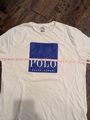 Polo Ralph Lauren Box Logo White T Shirt Classic Fit Med Vtg Retro Style Royal