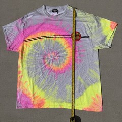 Santa Cruz Tie Dye T Shirt Men’s XL Skateboards Graphic Back Logo Pink Yellow