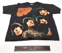 Vtg 90s The Beatles RUBBER SOUL Large All Over Print Double Sided T-Shirt