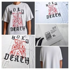 Forever 21 XL Men’s T-Shirt White Red Black Reaper Graphic Embroidered NWT