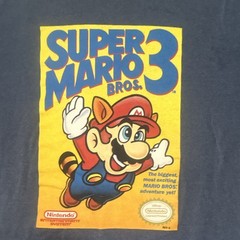 Nintendo Super Mario Bros. 3 Mario Men’s XL Blue Graphic Tee Crew Neck