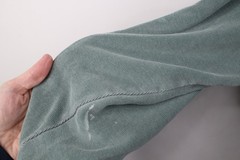 Vtg 90s Mens XL Thrashed Thermal Ribbed Knit Long Sleeve Henley T-Shirt Green