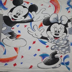 Vintage Disney Mickey Minnie Shirt Mens XL White All Over Print Jerry Leigh 90s