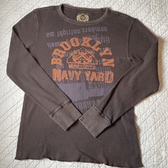 American Rag Cie Thermal Long Sleeve Shirt Men’s Large Brooklyn Navy Yard Gray