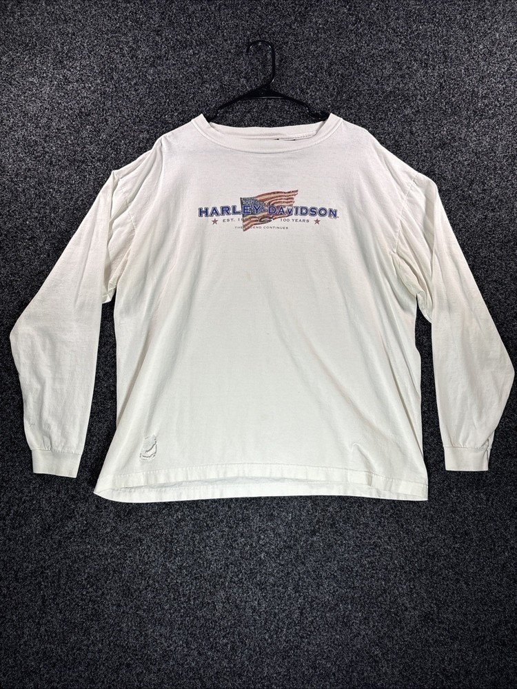 Vintage Y2K Harley Davidson Shirt Mens XL 100 Years Anniversary Long Sleeve*241*