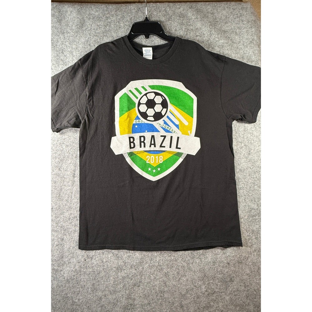Delta Pro Weight Brazil 2018 Soccer Graphic T-Shirt Black Mens Large