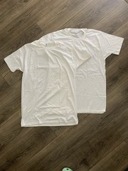 Vtg 2 Pack Jockey Mens White Cotton T-Shirts Tall Man Crew Neck 2000 XL 46-48