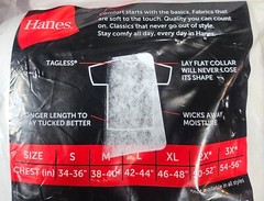 Men’s Short Sleeve T-Shirt S 34-36 Hanes Crew Neck 6 Pack White Cotton Wicking