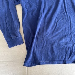 Gulf Traders Mens XL Navy Blue Mock Neck Long Sleeve 100% Cotton Shirt 90s