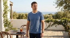 IZOD Men’s XXL Blue T‑Shirt Short Sleeve Contrast Collar Casual Soft Knit Tee