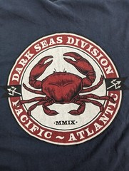 Dark Seas Division Blue T-Shirt Mens S Pacific Atlantic Crew Neck Crap Graphic