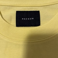 Pacsun Yellow Solid Crew Neck Short Sleeve T-Shirt L Palm Springs Embroidered