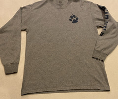 MV Sport Great Wolf Lodge Navy Blue Paw Print Gray Long Sleeve Shirt Size L