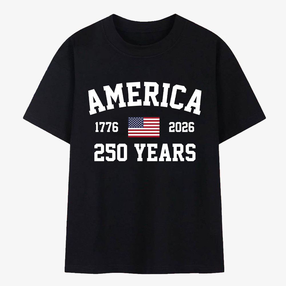 Patriotic 250 Years 1776 2026 4th July 250th Anniversary USA T-Shirt S-2XL