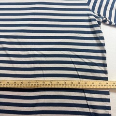 Lands’ End Men’s XL Super-T Navy White Striped Crew Neck Cotton T-Shirt