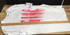 Men’s MED Print Graphic T shirt Short Sleeves White W/ Letter Print