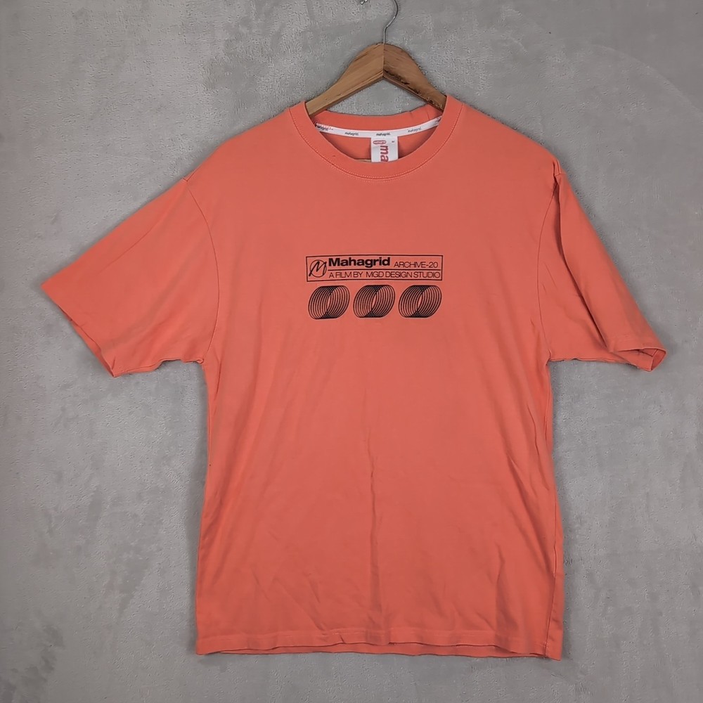 Mahagrid Design Studio T Shirt Size Medium Black Korean Made Orange