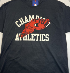 New CHAMPION Men’s XL Black Classic Heavy Weight Short Sleeve Tee with Logo
