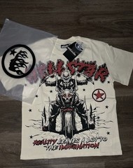 HELLSTAR Records Logo Graphic Tee White Crew Neck Short Sleeve Men’s Size Large