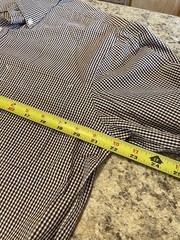 Tommy Hilfiger Mens Large Brown/White Check/Plaid Regular Fit Long Sleeve Shirt