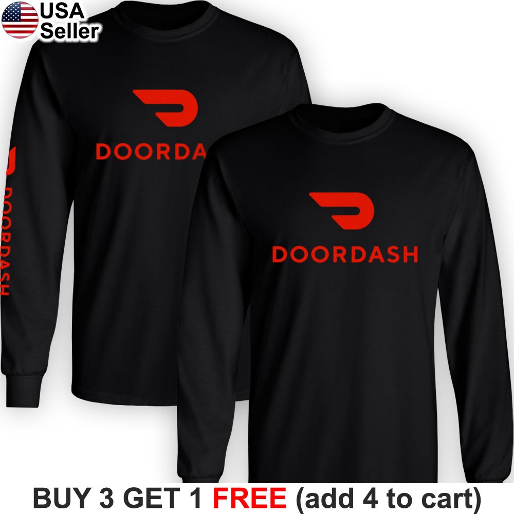 DoorDash Long Sleeve T-Shirt Food Delivery Driver Door Dash Service BWR01