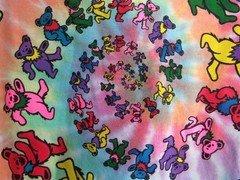 Liquid Blue Tie Dye Spiral Dancing Bear Grateful Dead 1995 VTG T Shirt M EUC
