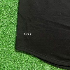BYLT Drop Cut Lux Premium Shirt Men’s M Black Basics Crew Neck Stretch Tagless